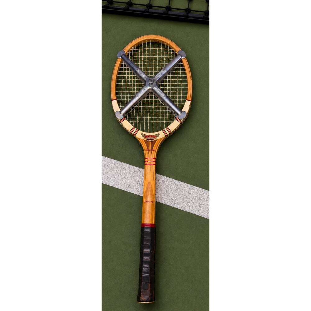 Dunlop Maxply Fort Wooden Tennis Racket Zephyr Metal Press England Vintage